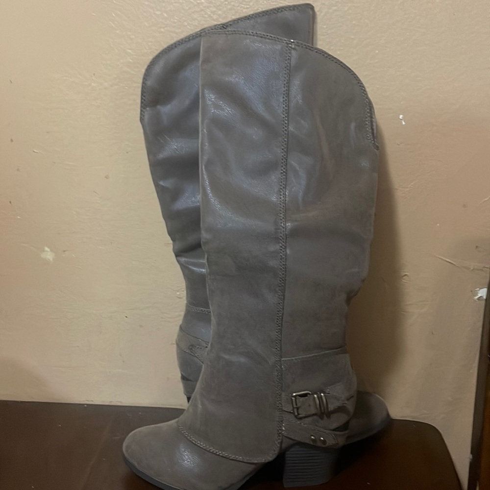 Brown mid calf boot